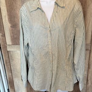 Striped Green and White Men's Shirt